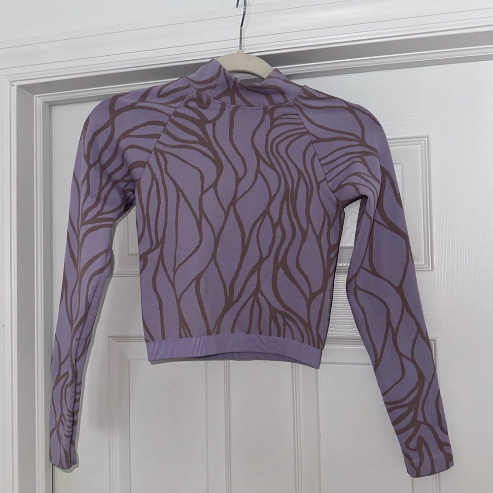 Fabletics Purple Long Sleeve Workout Top sculptknit